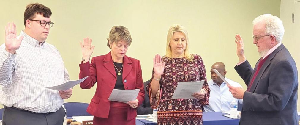 Picture, from left: Cable, Wertz, and Barios are sworn in as commissioners by Plaquemines Civil Service Special Counsel Dominick Scandurro, Jr.