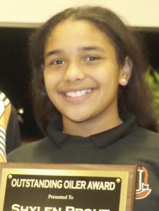 BVES sixth grader Shylen Prout received the 2022-2023 Outstanding Oiler Award.