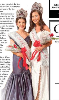 2023-2024 Louisiana Crawfish Festival Teen Queen Riley Moran (left) and 2023-2024 Miss Louisiana Crawfish Festival Queen Kristin Nash (right).