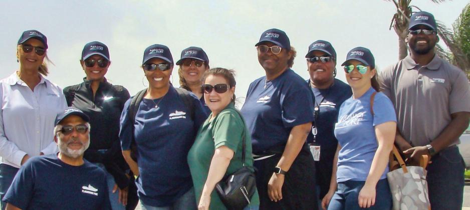 Pictured, from left: Charles Tillotson (Executive Director), Christie Nielsen (Director of Administration), Melissa Folse (Deputy Director / Legal Counsel), Harrolynn Sherman (Assistant Port Manager), Michele Sampey (Secretary), Brenda Lally (Accounting Clerk), Erica Brown (Senior Accountant II), Shawna Williams (Purchasing Agent), Danielle Rollo (HR Supervisor) and Jalen Brown (Director of Vessels and Security).