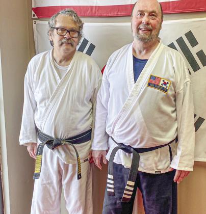 On Saturday, February 10, 2024, Belle Chasse resident Dennis Godsey was awarded a Fourth Degree Tae Kwon Do Black Belt from the USA Tae Kwon-Do Federation after a four-hour test at Lee’s Martial Arts located in Bloomington, Indiana. Godsey is also an Indiana University Bloomington Alumni. Picture, from left: Grandmaster Dennis Cecil, Ninth Degree Black Belt (Vice President of the USA Tae Kwon-Do Federation) and newly promoted Fourth Degree Black Belt, Dennis Godsey.