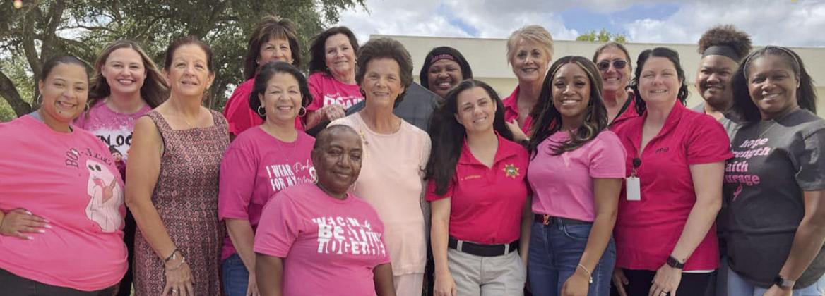 PPSO was proud to participate in the #PaintPlaqPinkDay commemorating those who have successfully battled, are currently battling or bravely lost their battle to breast cancer. The lovely ladies of PPSO wore pink and gathered with our brave breast cancer survivor, Mrs. Lois Lejeune! Sheriff Jerry Turlich and PPSO honor and support everyone that battled and is currently battling breast cancer and every other form of cancer.