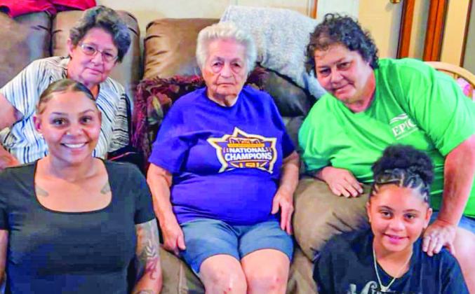 Pictured in the back, from left: Connie Treadway (73 years old), Clarisse Ricks (95 years old), and Kim Treadway (54 years old). Front row: Donisha Mackey (29 years old) and Kimanii Charles-Mackey (10 years old).