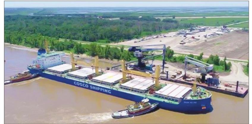 First ship docks and unloads cargo at NOLA Oil Terminal facility in Myrtle Grove.