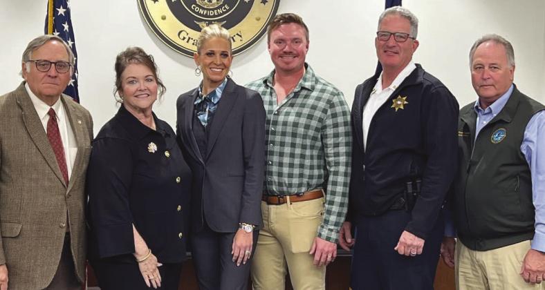 From left: District Attorney Charles J. Ballay, Clerk of Court Kim Turlich Vaughan, 1st Assistant District Attorney Sarah Ansardi Tesvich, Ante Tesvich, Chief Deputy Lon Boudreaux, and Parish President Keith Hinkley.