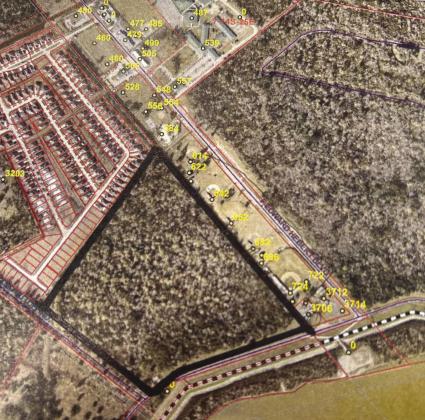 Map of the 54 acres of land on Main Street, near F. Edward Hebert Boulevard purchased by Plaquemines Parish School Board that will house the new Belle Chasse High School location.
