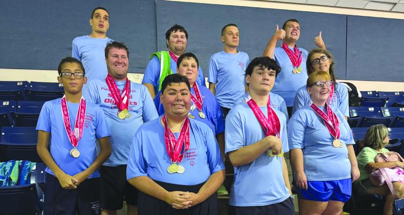 Pelicans representing Plaquemines Parish at the Special Olympics State Swimming Meet.