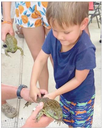 Pictured is Graison Reno, son of Whitney and Bubby Reno of Boothville, at the 2022 Bullfrog Bash at the Delta Marina in Empire.
