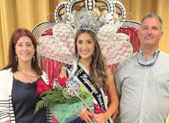 2022 Plaquemines Parish Seafood Festival Queen Catherine Blondiau with her parents, Sally and Kevin. 