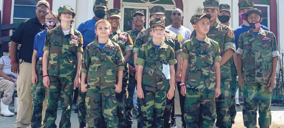 Pictured in the back row, from left: Sgt. Norman Phillips, YM/LCpl Garrione Dyson, YM/PFC Kayden Anderson, Pastor Johnson and YM/PFC Denayla Henry. Middle row: YM/LCpl Ashlynn Zito, YM/Cpl Jaylynn Ronquille, YM/GySgt Nya Burks, YM/Sgt Shealynne Gulett, YM/Pvt Jeremia Carnrike, YM/Sgt Chase Zito and YM/PFC Amaree Ether. Front row: YM/PFC Gage Scarabin, YM/Pvt Julia Scarabin and YM/Pvt Jayden Diaz.