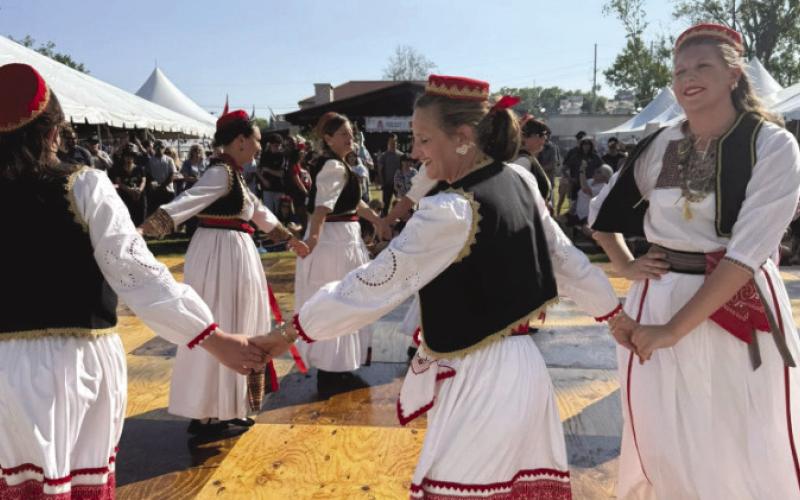 Local Croatian ladies perform a traditional kolo dance.