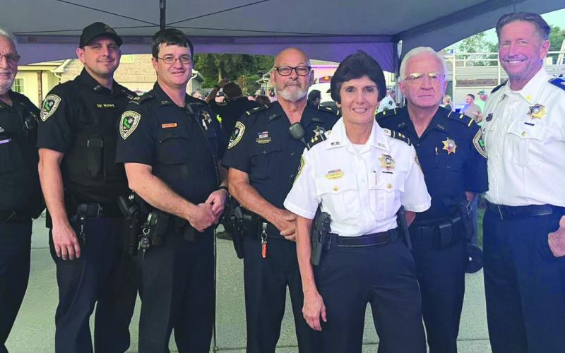 Deputy Mike Rosenbohm, Sgt. Chase Richard, Sgt. Sean Boaz, Sgt. Wayne Seiert, Capt. Dian Campbell, Lt. Danny Fontaine &amp;amp; Major Dave Phillips