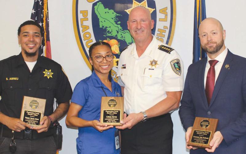 From left: Deputy Steven Abreu, Celeste Harvey, Sheri Jerry Turlich &amp;amp; Lt. John McDaniel.