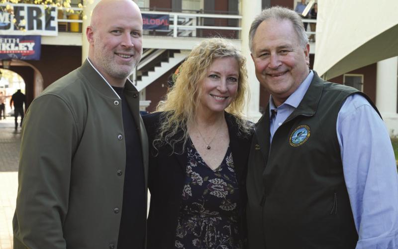 From left: Whit Hinkley, Sharon Hinkley, and Plaquemines Parish President Keith Hinkley.