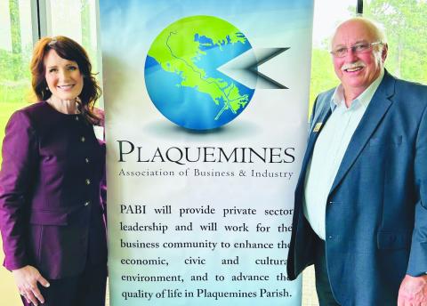 Plaquemines Parish School System Superintendent Dr. Shelley Ritz, left, addressed the membership of the Plaquemines Association of Business and Industry (PABI) at its September meeting and discussed the state of the parish school system and plans for the future. With Ritz is PABI Executive Director Bobby Thomas.