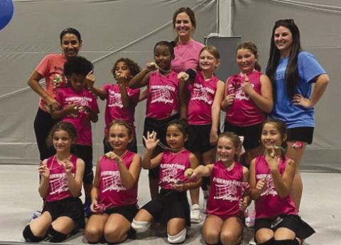 2025 7/8 Volleyball Champions – Coach Emily Scalf “Hot Shots”