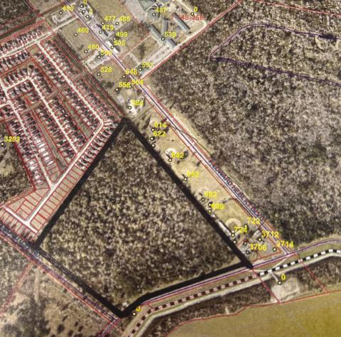 Map of the 54 acres of land on Main Street, near F. Edward Hebert Boulevard purchased by Plaquemines Parish School Board that will house the new Belle Chasse High School location.