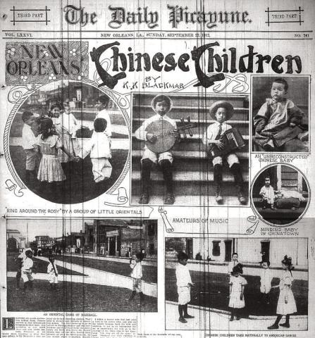 New Orleans China Town article in The Daily Picayune feature of September 22, 1912 on the Chinese in New Orleans.