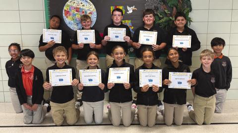 BVES Honors 5th Grade Students Who've Completed 100 or More Zearn Math Lessons