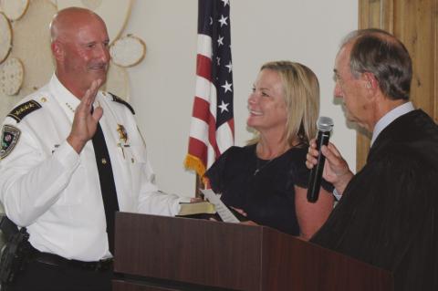 Sheri Jerry Turlich, beside wife Poppi Turlich, was sworn in as the 2025-26 President of the Louisiana Sheris' Association (LSA) on June 18.