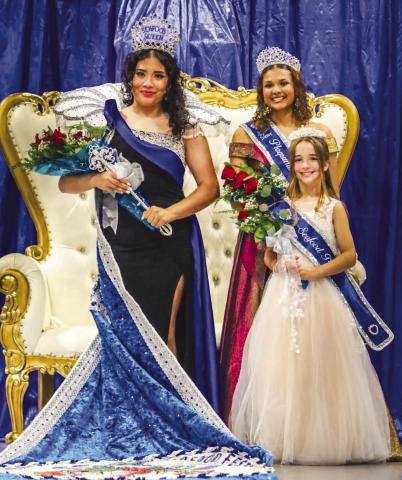 The Plaquemines Parish Seafood Festival has a new royal court for 2026! From left: Seafood Queen Sarah Hamdy, Teen Queen Lyric Davis, and Pearl Sophia Covington.