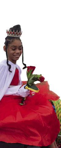 Left: 2023-24 DTR Crawfish Princess, Addisyn Black, from last year's Family Gras.
