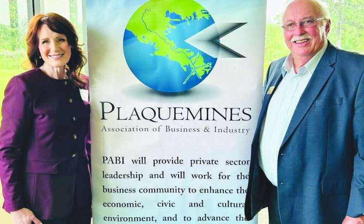 Plaquemines Parish School System Superintendent Dr. Shelley Ritz, left, addressed the membership of the Plaquemines Association of Business and Industry (PABI) at its September meeting and discussed the state of the parish school system and plans for the future. With Ritz is PABI Executive Director Bobby Thomas.