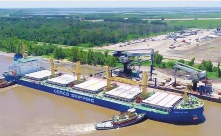 First ship docks and unloads cargo at NOLA Oil Terminal facility in Myrtle Grove.