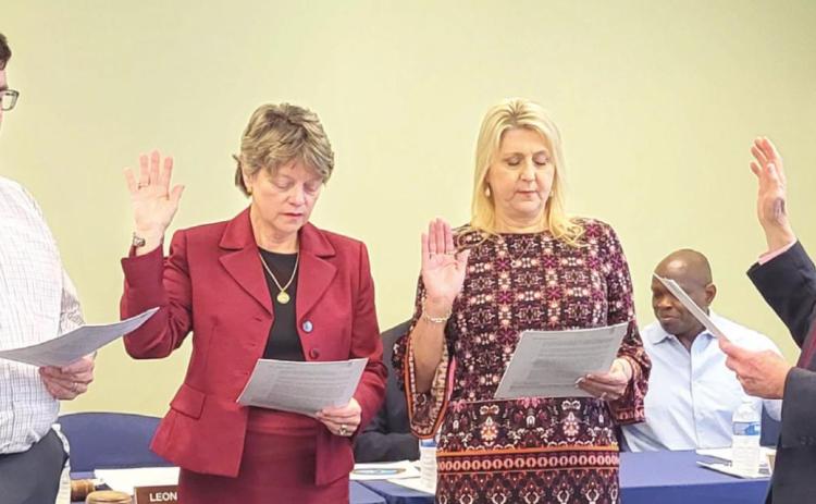 Picture, from left: Cable, Wertz, and Barios are sworn in as commissioners by Plaquemines Civil Service Special Counsel Dominick Scandurro, Jr.