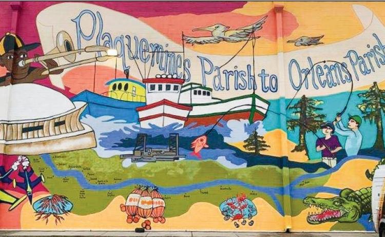 Mural Depicting Plaquemines' Connection to New Orleans Goes Up on WDSU Building