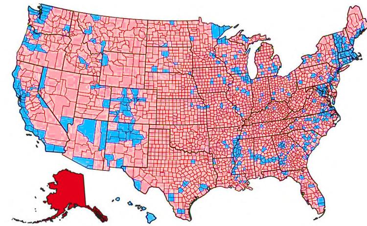 2024 Presidential Election Map by County by Fox News.