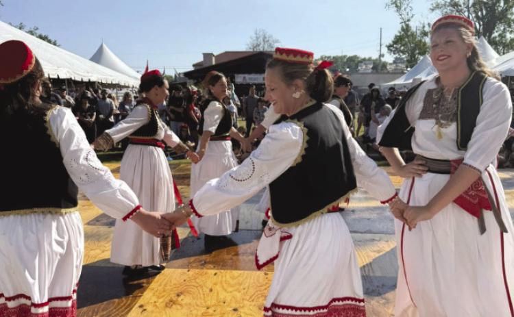 Local Croatian ladies perform a traditional kolo dance.