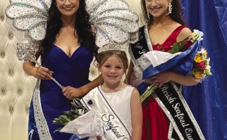 Plaquemines Parish crowned its new Seafood Festival Royalty on May 19. This year's Seafood Royalty from left to right: Queen Kadence Johnson, Seafood Pearl Demi Panepinto and Teen Queen Brynly Newby.