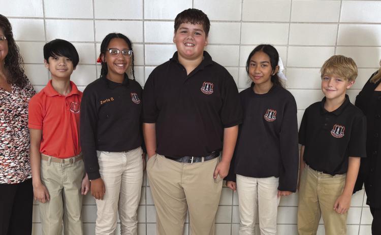 From left: Tammy Goodman - sponsor, Vinh Tang - Reporter, Zaria Bartholomew - Vice President, Brody Cheramie - President, Dara Sreiy - Secretary, Weston DeVillier - Chaplain, Pamela Rigaud - co sponsor.