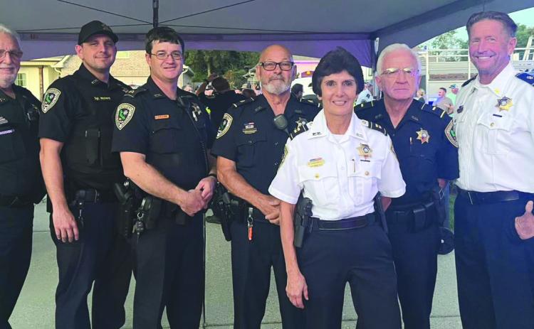 Deputy Mike Rosenbohm, Sgt. Chase Richard, Sgt. Sean Boaz, Sgt. Wayne Seiert, Capt. Dian Campbell, Lt. Danny Fontaine &amp; Major Dave Phillips