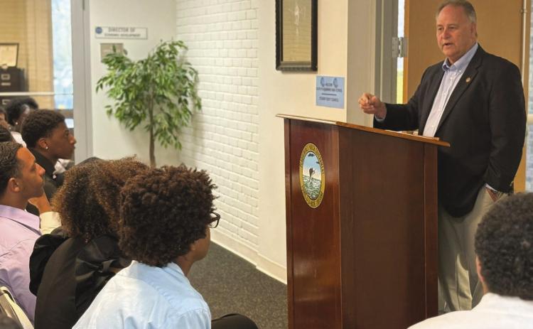 Parish President Keith Hinkley Meets with SPHS Student Council to Discuss Local Government and Leadership