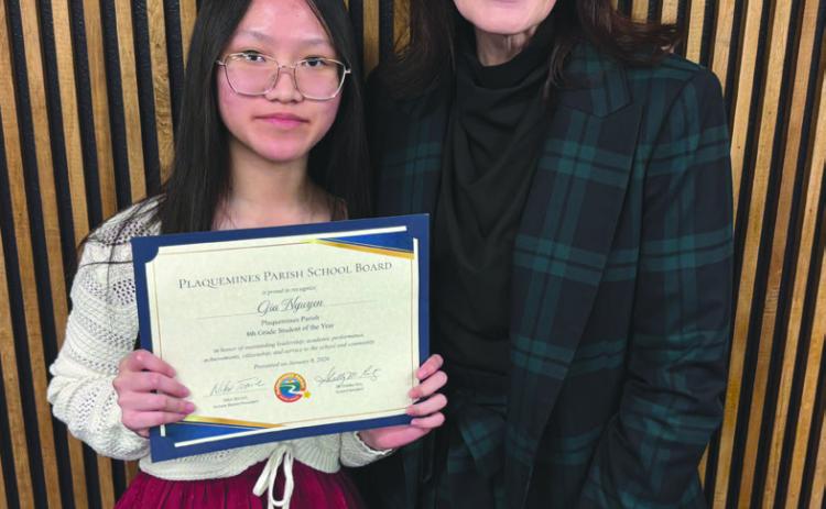 From left: Gia Nguyen and Superintendent Dr. Shelley Ritz.