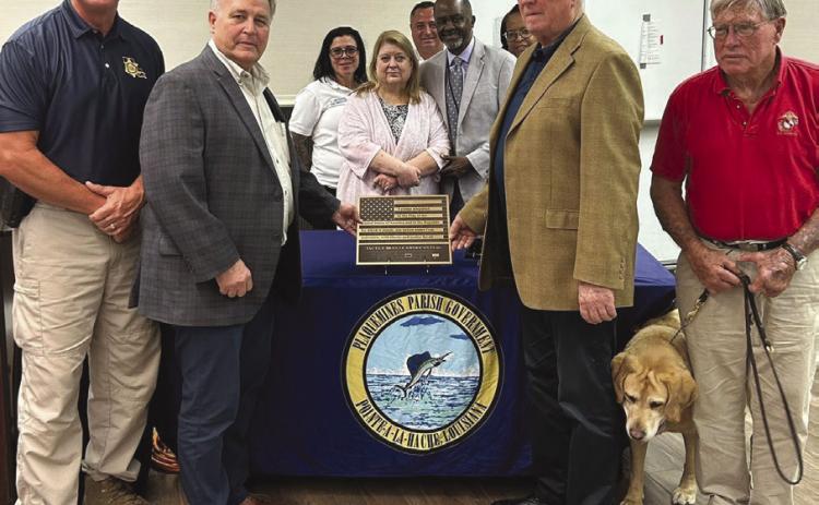 Parish Library System Accepts Braille American Flag from BVA