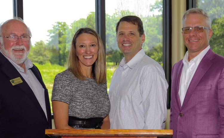 The Plaquemines Association of Business and Industry (PABI) held its monthly membership meeting last week hearing from Assessor Sara Taylor on the reassessment process her office is required to undertake every four years. State Representative Jacob Braud also gave a brief update on the current legislation session underway in Baton Rouge. From left are PABI Executive Director Bobby Thomas, Taylor, Braud and PABI 2024 Chair Reid McLellan. Photo by Zu Carpenter